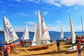 Iskar Lake sailing boats regatta Bulgaria Royalty Free Stock Photo